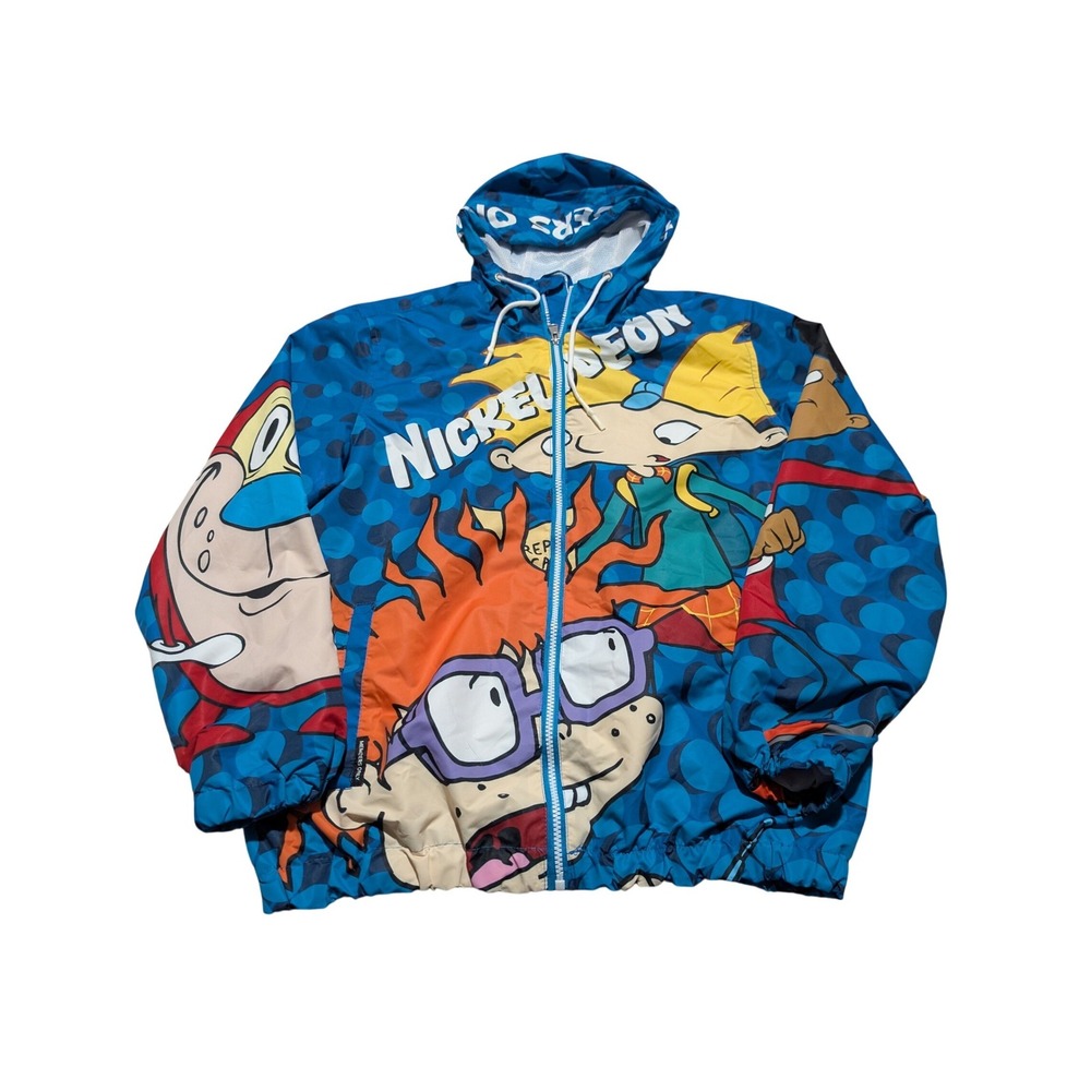Members Only Windbreaker Mens M Blue Nickelodeon Rugrats Hey Arnold MN080120 Zip